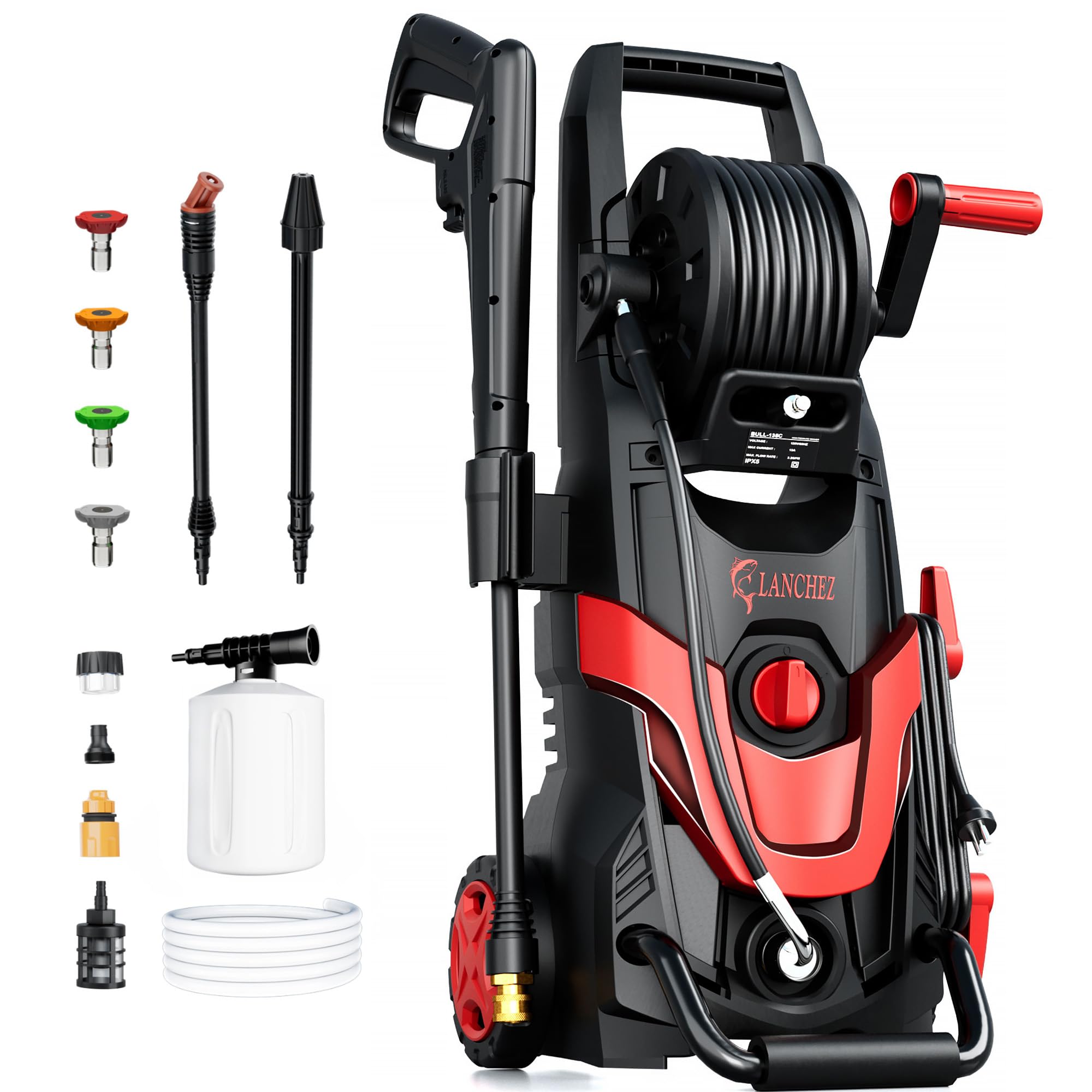 Pressure Washer with 6 Quick Connect Nozzles for Home Cleaning (Red)  
Pressure Washer with Filter & Foam Cannon for Hom