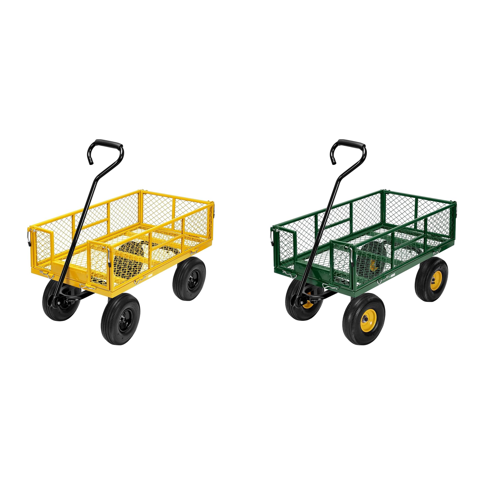 VIVOHOME Yellow Garden Cart with Heavy Duty Green Wheels for Yard Work 880 Lbs Capacity  
| VIVOHOME Foldable Yellow Ga